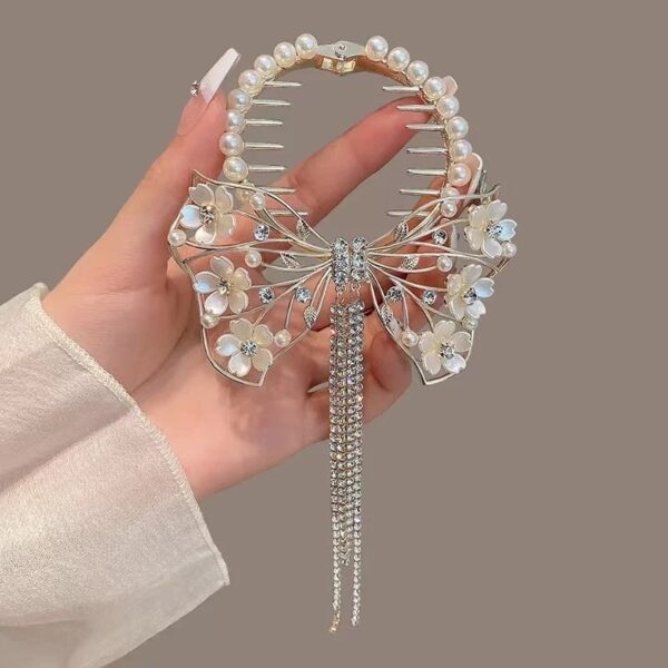 Ethereal Pearl Butterfly Hair Claw