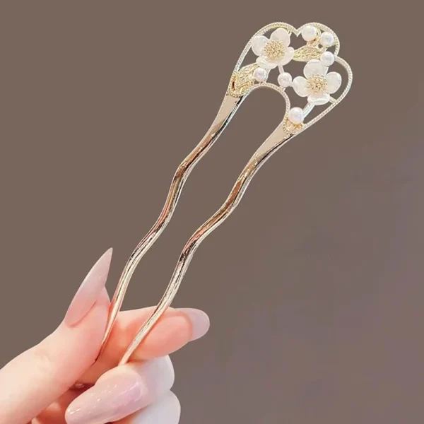 Celestial Pearl Blossom U-Shape Hairpin