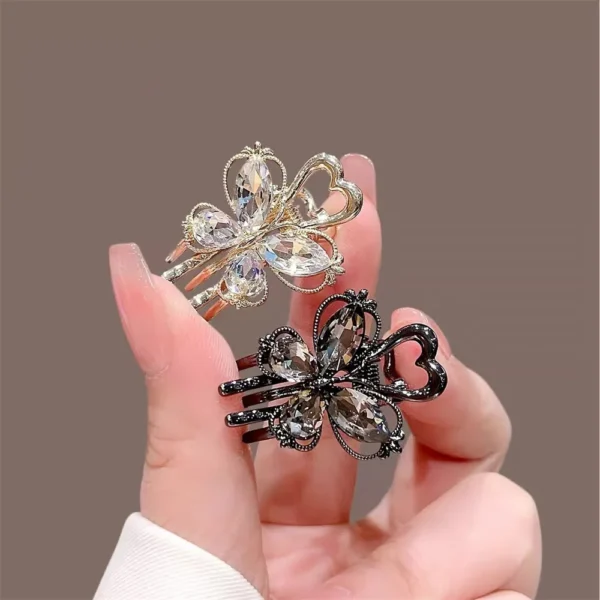 Radiant Bow Rhinestone Hair Clip