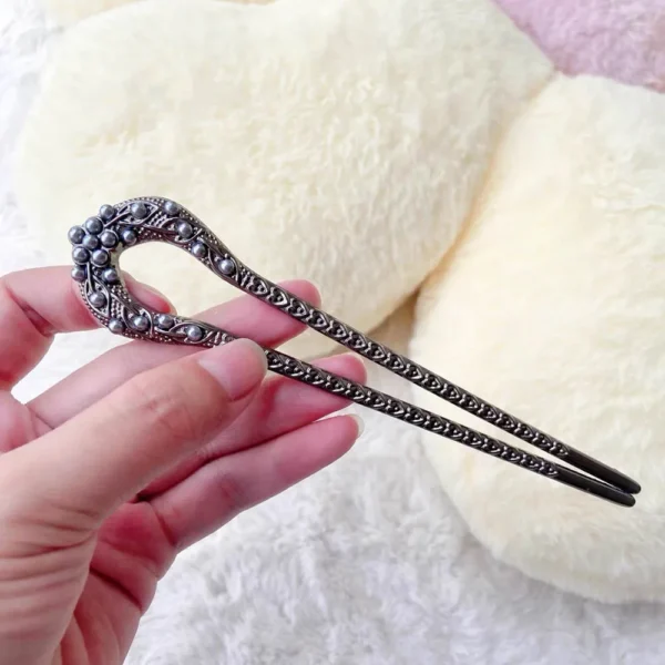 Celestial Pearl Blossom U-Shape Hairpin - Image 6