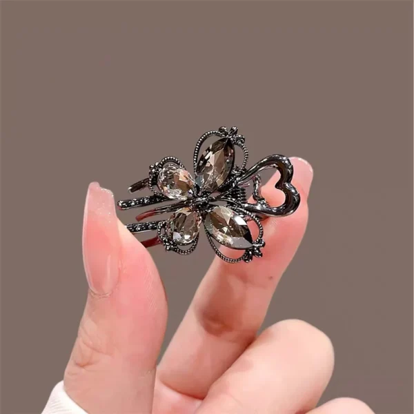 Radiant Bow Rhinestone Hair Clip - Image 3