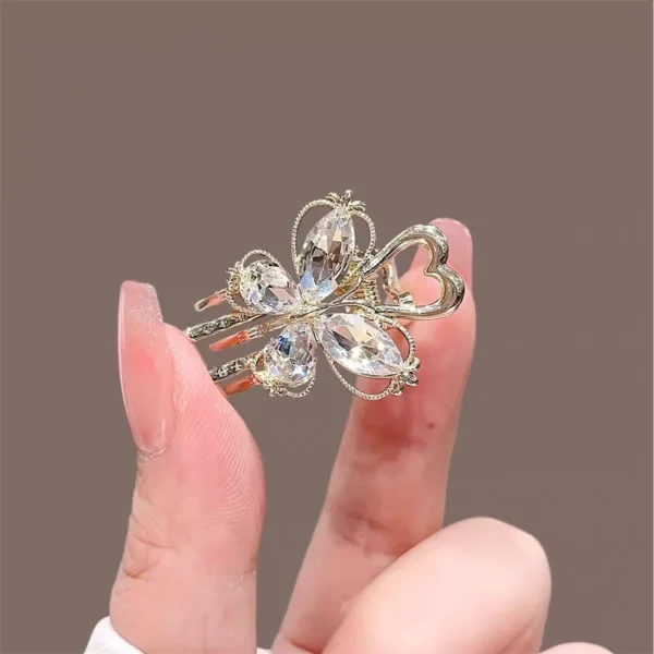 Radiant Bow Rhinestone Hair Clip - Image 2